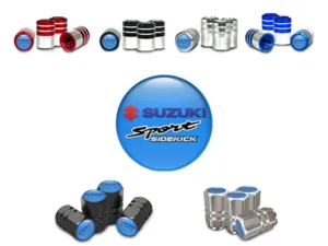 Suzuki Caps Tige Valve Vélo Look Métallique
